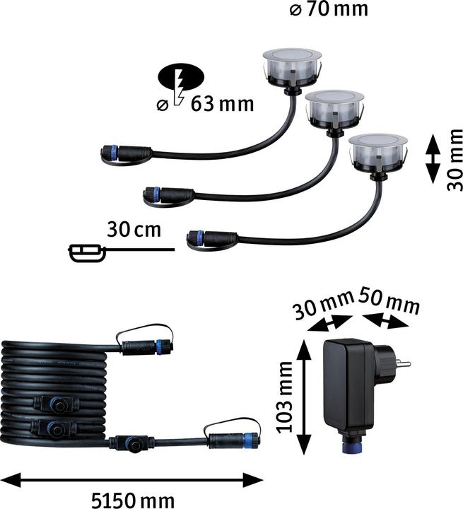 Produktbild Paulmann Outdoor Plug & Shine Floor Starterset Insect Friendly (100 lm, IP67)