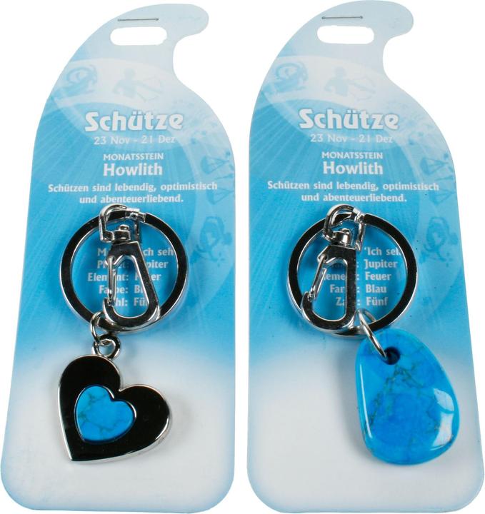 Produktbild Roost Schlüsselanhänger Schütze G269 Howlith türkis 2 Motive (assortiert) (Howlith)