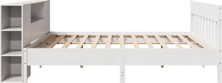 Produktbild vidaXL Massivholzbett Holzbett Bett mit Regal ohne Matratze Weiss 180x200cm (180 x 200 cm)