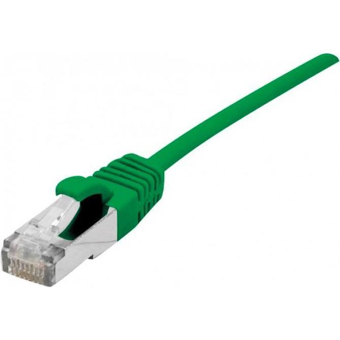 Thumbnail - Dexlan Patchkabel Cat. 6A, S/FTP (PiMF), ultradünn, halogenfrei, mit Rastnasenschutz, grün, 1,0 m (S/FTP, CAT6a, 1 m), N...