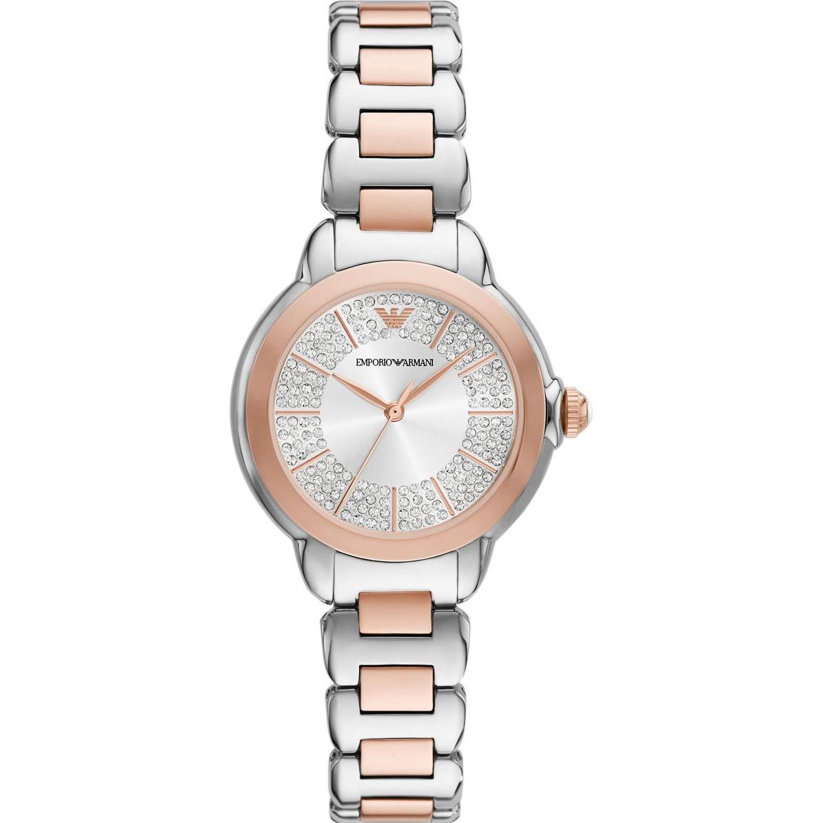 Emporio Armani, Armbanduhr, Damenuhr, Silber, (Analoguhr, 32 mm)