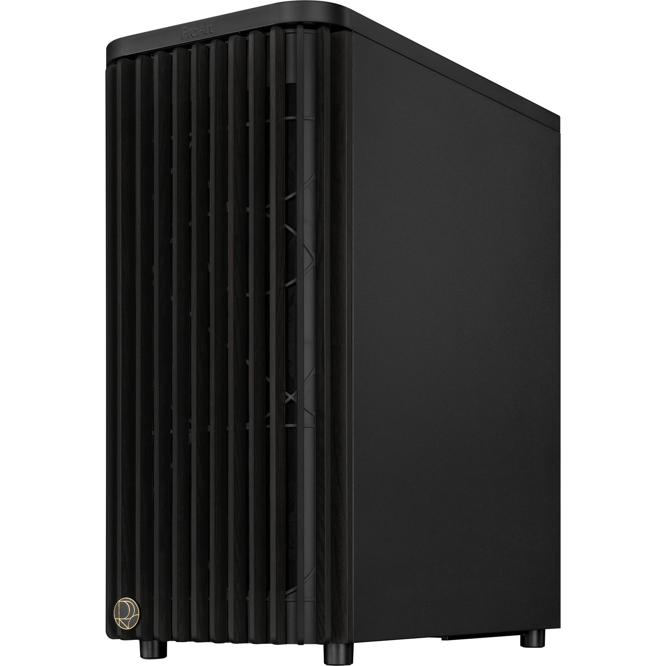 ASUS Case PROART PA401 WOOD TG PWM BLACK (ATX), PC Gehäuse, Schwarz