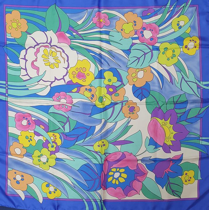 L'Officiel Foulard seta 90X90 colore celeste-blu