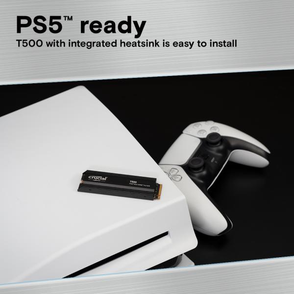 Productafbeelding Crucial T500 met koellichaam (2000 GB, M.2 2280)