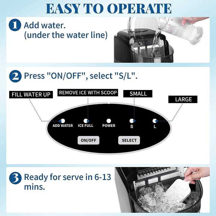 Image du produit Vpcok Direct Machine à glaçons, 12Kg, noir