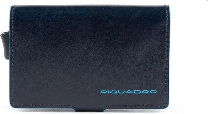 Actual product image Piquadro Blue Square - Double credit card case with sliding system