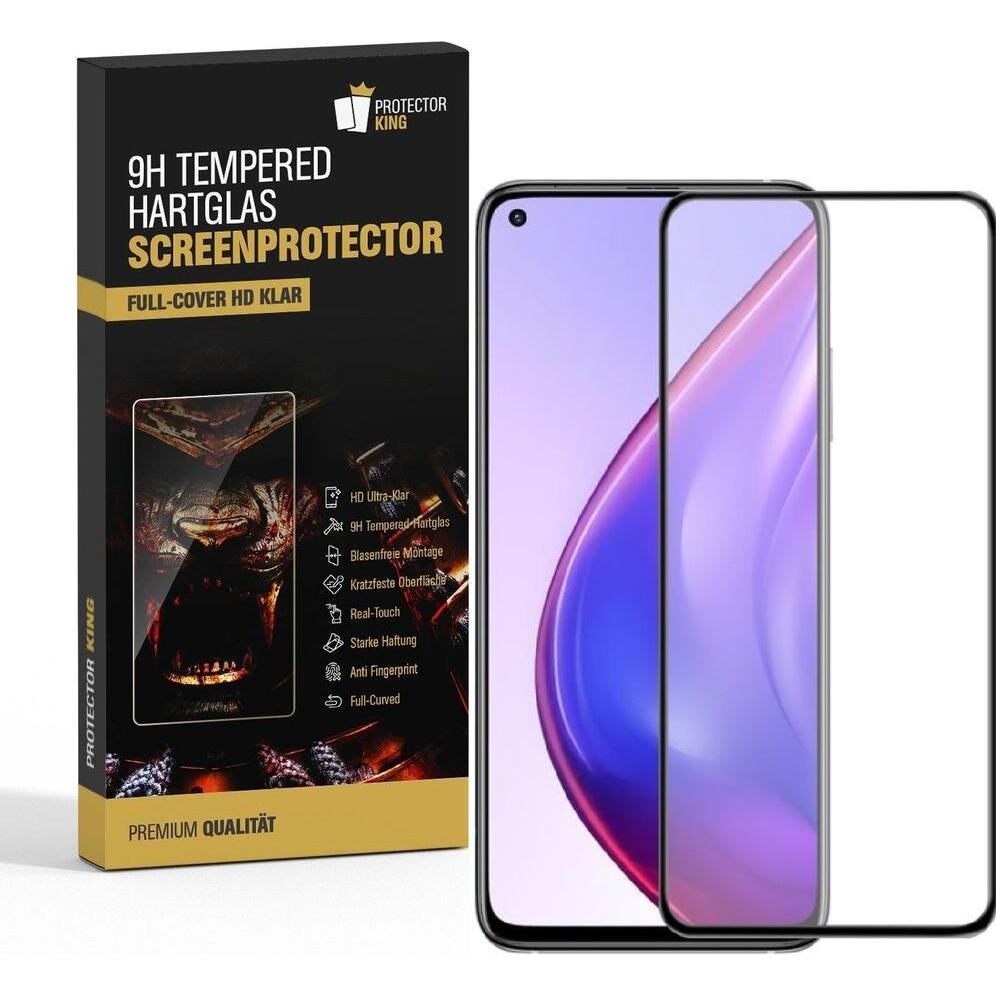 Protectorking 4x echtes Tempered 9H Panzerhartglas 3D KLAR (4 Stück, Xiaomi Mi 10T), Smartphone Schutzfolie