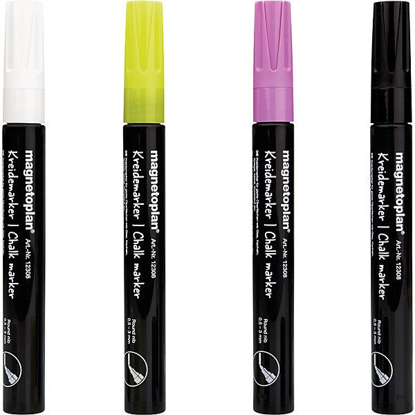 Actual product image Magnetoplan Chalk marker, assorted colours, black, white, yellow, pink, pack of 16. (16 x)