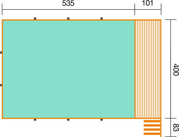 Produktbild Weka Holzbau 595 (650 x 490 x 201 cm)