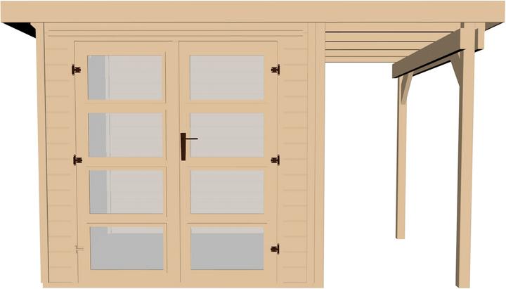 Actual product image Weka Holzbau Garden shed 284, turquoise/white, DT, 2 EF