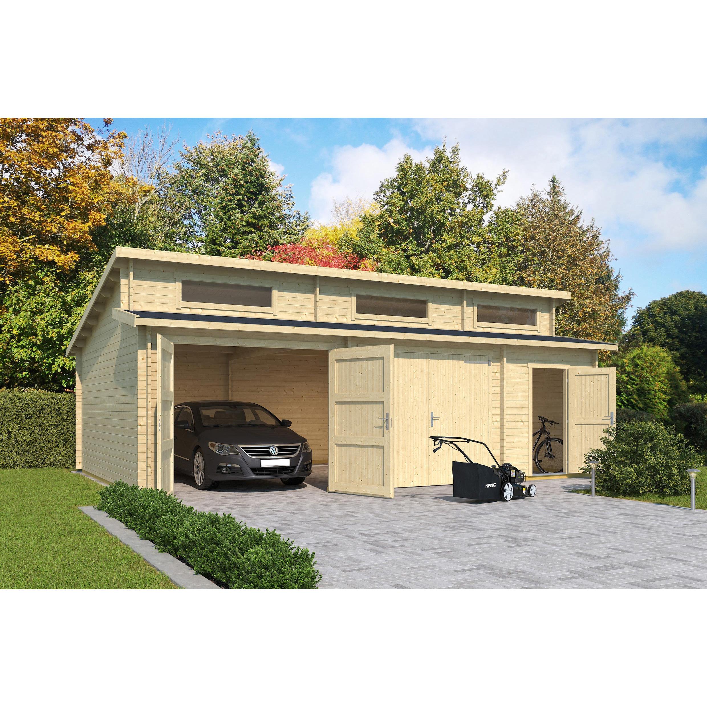 Weka Holzbau, Gartenhaus + Gartenschrank, Doppelgarage 441