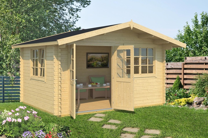 Actual product image Weka Holzbau Garden shed 401 size 1, natural, 40 mm, V70, DT, 2 DF, isoglass