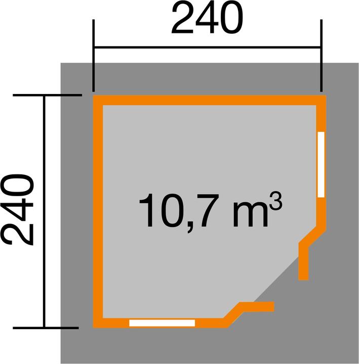 Actual product image Weka Holzbau 5-corner summer house 408, turquoise/white, 40 mm, DT, 2 long FE
