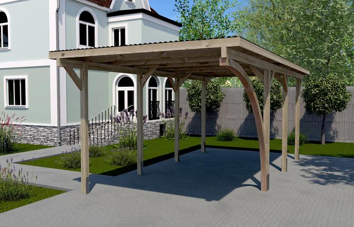 Produktbild Weka Holzbau Einzelcarport 606 A Gr.2 mit Rundbogen