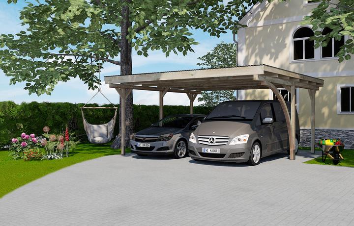 Produktbild Weka Holzbau Doppelcarport 616 A mit Rundbogen