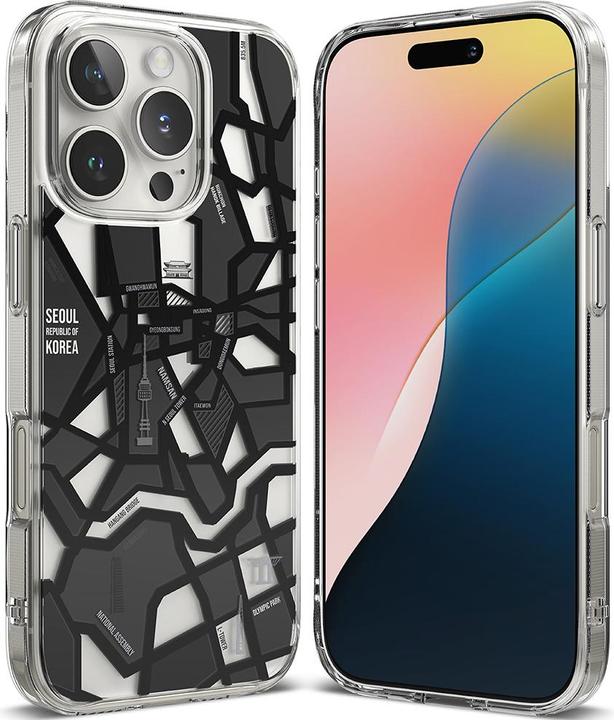Produktbild Ringke - Fusion Design - iPhone 16 Pro - Seoul Map Black (Apple iPhone 16 Pro)
