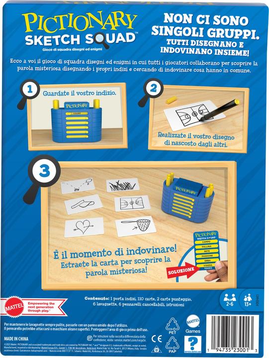 Actual product image Mattel Pictionary Sketch Squad (Italian, 2 - 6 Players)