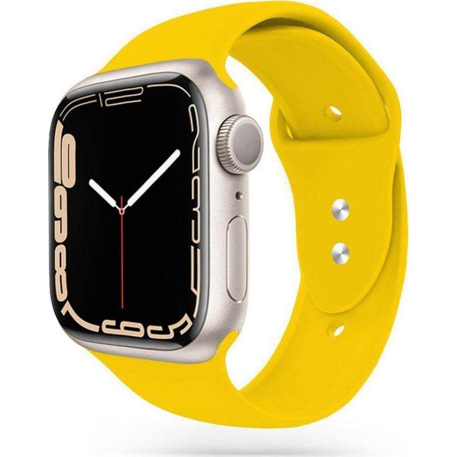 Tech Apple Smart Watch Silikonarmband, Gelb, 42/44/45 mm (45 mm, 44 mm, 42 mm, TPU, Apple Watch Series 1, Apple Watch Se...