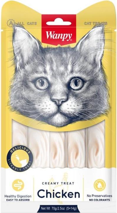 Wanpy Creamy Lickable Treats Chicken (Adult, 5 Stk., 70 g)