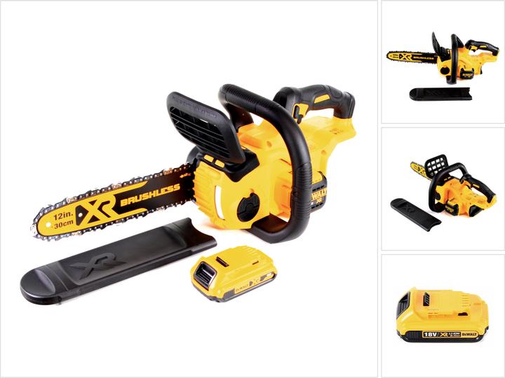 Produktbild DeWalt DCM 565 N Akku Kettensäge 18V + 1x Akku 2,0 Ah (Akku Kettensäge)