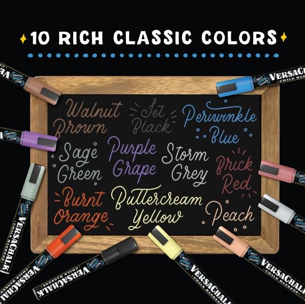 Immagine prodotto VersaChalk - Set di 10 pennarelli a gesso liquido classici con 5 mm (Bianco, 5 mm, 10 x)