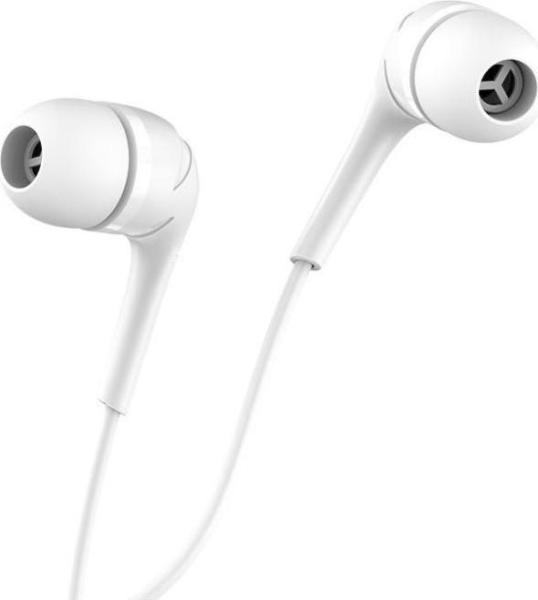 Hoco Wired headphones wire earphones Jack 3,5 mm with microphone M40 white (Cable)