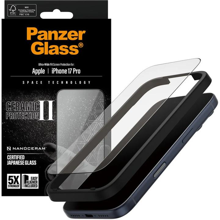 Actual product image PanzerGlass Ceramic II (1 Piece, Apple iPhone 17)