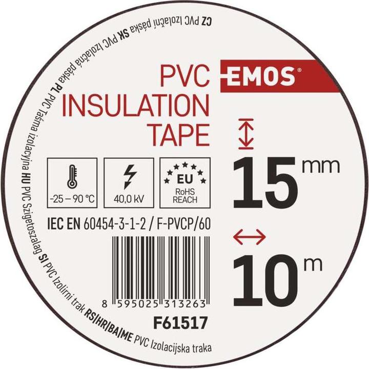 Image du produit Emos Ruban isolant PVC 15mm/10m Marron, 10 pcs. (15 mm)