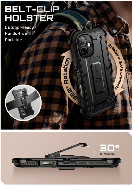 Produktbild Supcase UB Pro iPhone 17 Hülle - Schwarz (Apple iPhone 17)