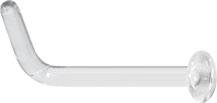 Produktbild Star Piercing Nasenstecker gewinkelt transparent mit Teller (Glas, ohne Messing)