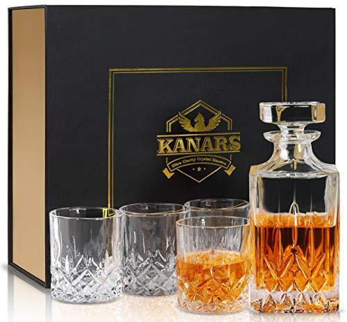Kanars 5 piece whiskey decanter set