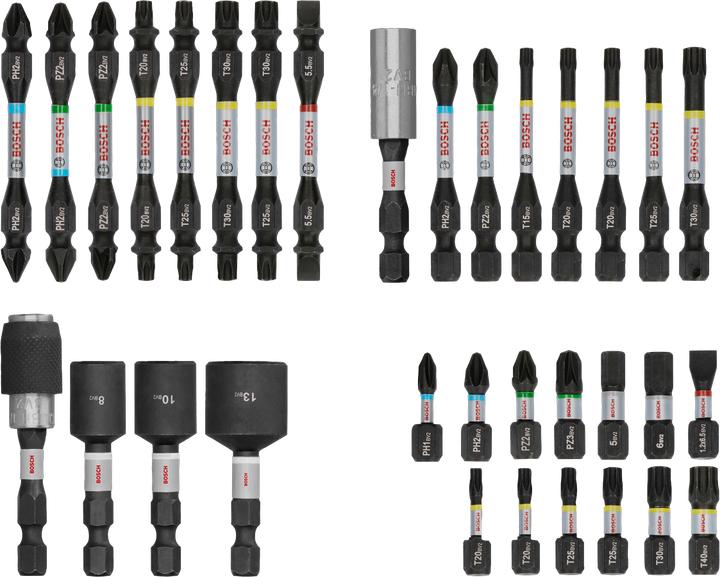 Actual product image Bosch Professional Zubehör PRO Impact screwdriver bit set (Cross Phillips PH, Cross Pozidriv PZ, Hexagon socket TX, Hexagonal, Screw slot)