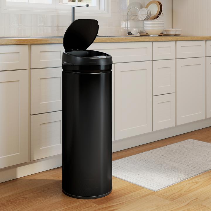 Produktbild Homcom Sensor-Mülleimer Edelstahl, Kunststoff Schwarz (50 l)