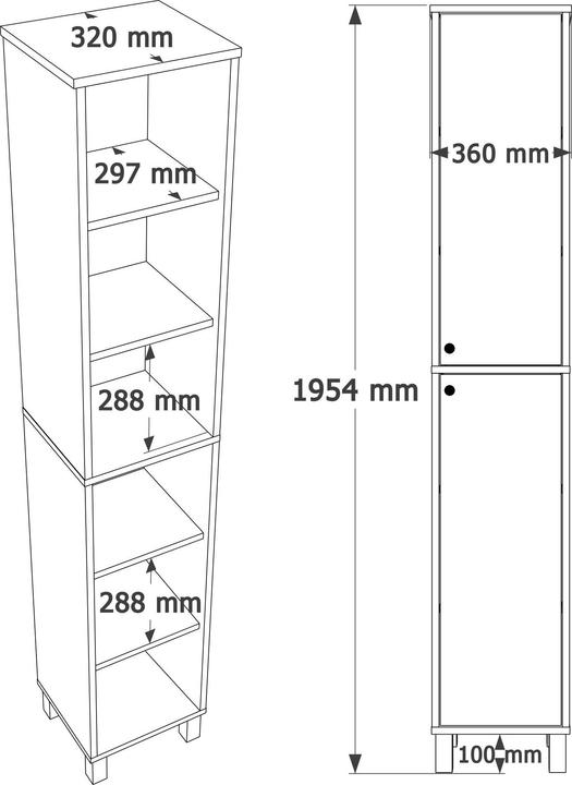 Productafbeelding Homitis Nord Multi Purpose Cabinet (36 x 32 x 195.40 cm)