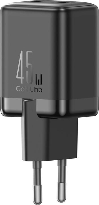 Actual product image Joyroom Dual USB-C GaN Charger 45W - Black (45 W, 2 ports)