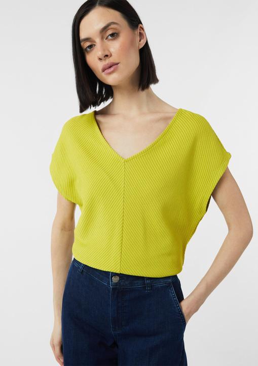 Actual product image Comma T-Shirt Relaxed-Fit-Shirt mit Struktur und V-Ausschnitt (32)