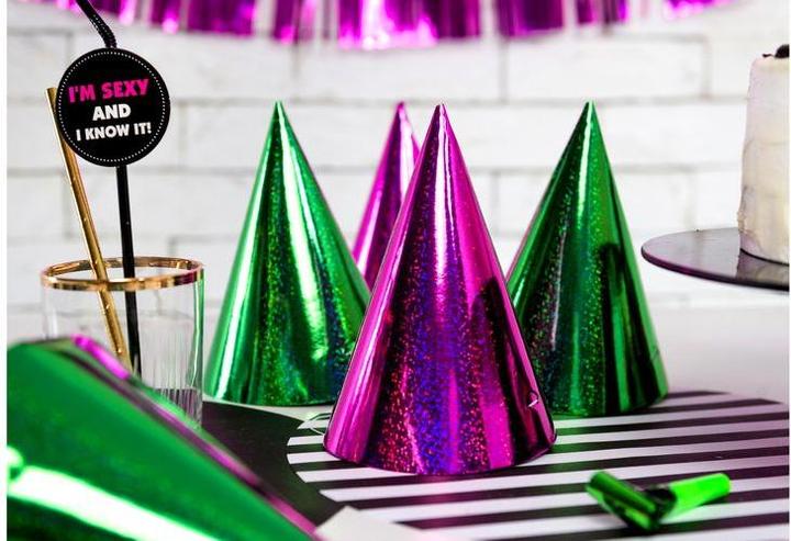 Productafbeelding Partydeco Feestmutsen Holografisch Veelkleurig, 16 x 10 cm, 20 stuks (20 Stuk)