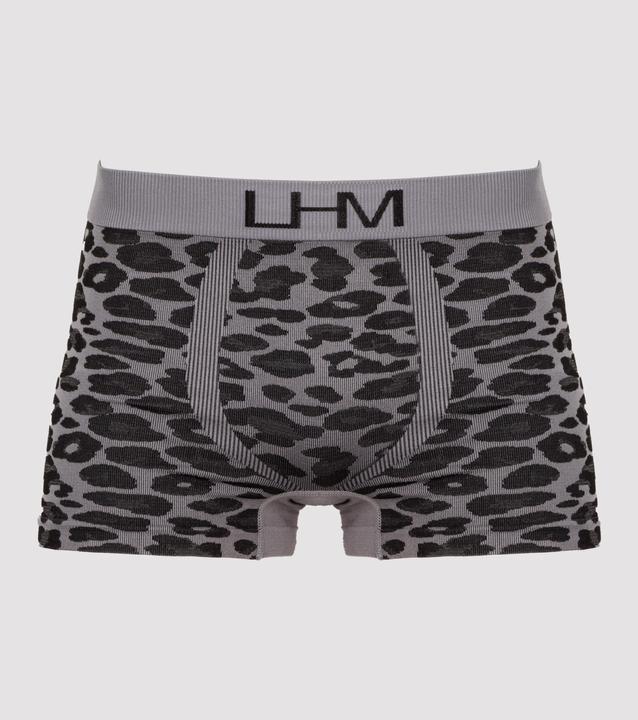 Actual product image Lovehoney Wild Thing Grey Leopard Print Seamless Boxer Shorts S/M (S, M)