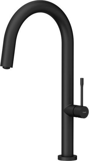 Q Company Haley T Line SteelQ Kitchen Faucet Pure Carbon (3623522 BLM)