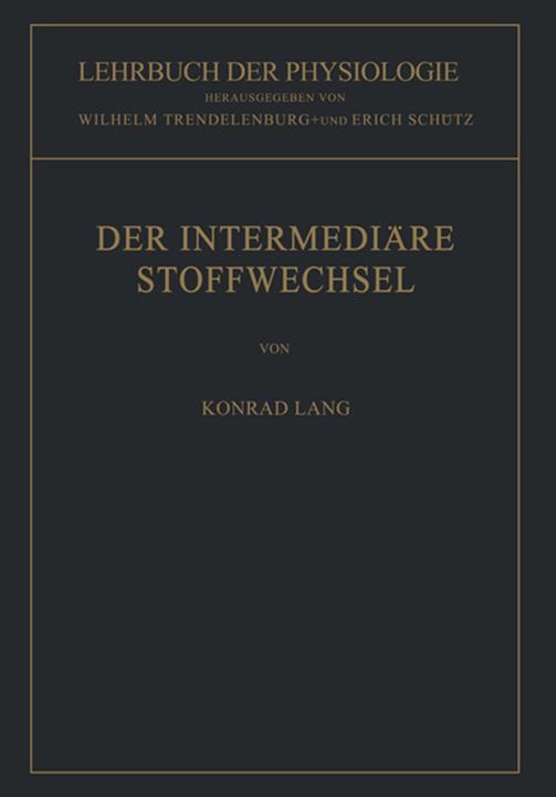 Produktbild Der Intermediäre Stoffwechsel (Deutsch, Konrad Lang, 2013)