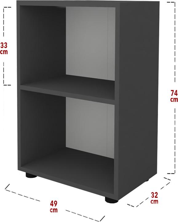 Actual product image VCM Wood Office Stand Shelf Books File Shelf Bookcase Ulas 2f (49 x 32 x 74 cm)