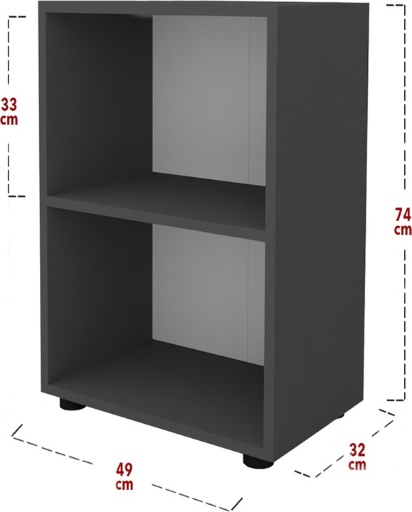 Produktbild VCM Holz Büro Stand Regal Bücher Ordner Aktenregal Ordnerregal Bücherregal Ulas 2f (49 x 32 x 74 cm)