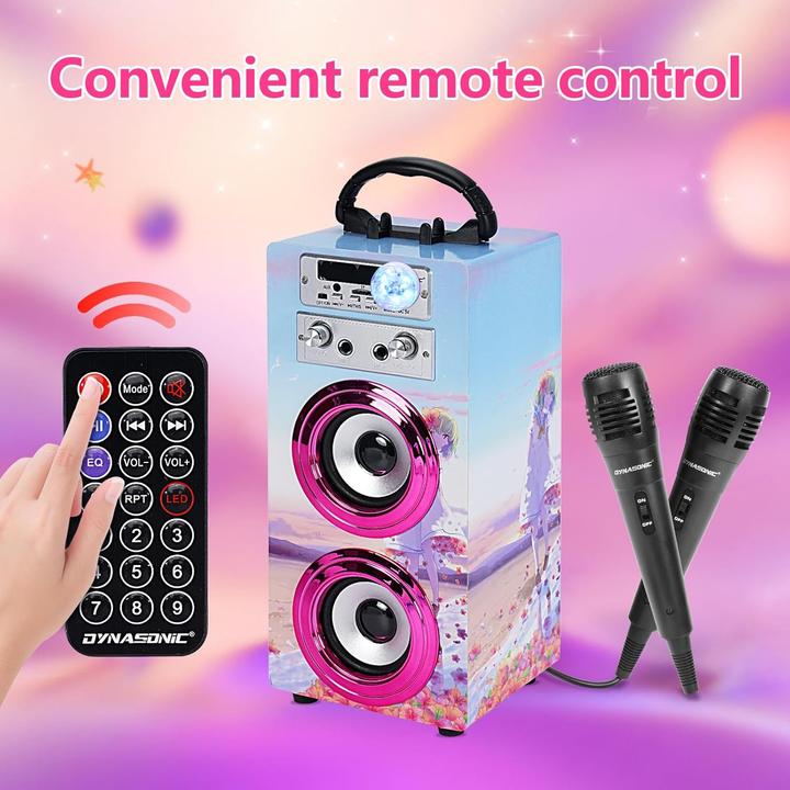Immagine prodotto Dynasonic Tragbare Karaoke-Maschine mit 2 Mikrofonen