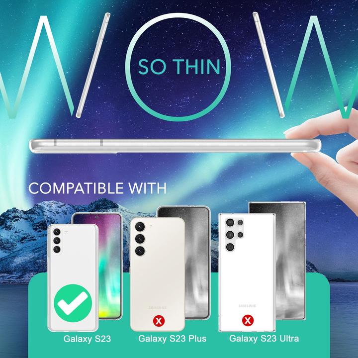 Actual product image Nalia Clear silicone case with 2x display & camera protection (Samsung Galaxy S23)