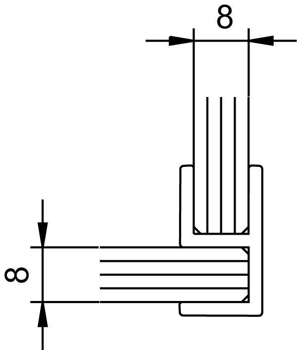 Actual product image Dormakaba Corner connecting profiles 90° GRAL