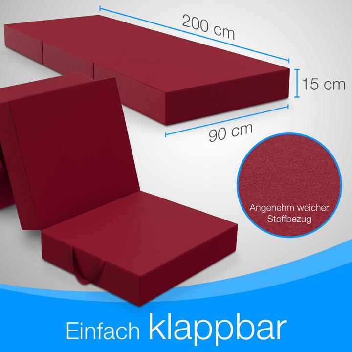 Actual product image Bestschlaf Klappmatratze, 3-teilige Faltmatratze, Reisebett, Gästematratze (90 x 200 cm, Foam core)