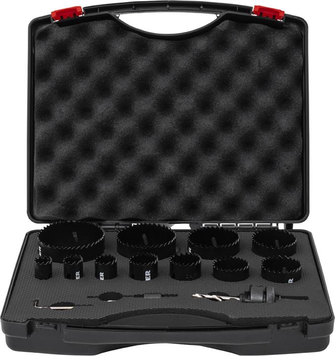 Produktbild Stier Lochsägen-Set HSS-Co8 Bimetall, 44mm Schnitttiefe, 14-teilig (20, 22, 25, 32, 35, 40, 44, 51 (20 mm, 22 mm, 25 mm, 32 mm, 35 mm, 40 mm, 44 mm, 51 mm, 60 mm, 68 mm, 76 mm)