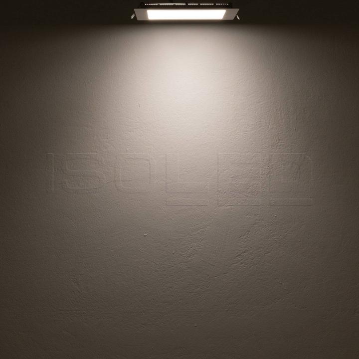 Produktbild Isoled LED Downlight, 15W, eckig, ultraflach, blendungsreduziert, weiss, neutralweiss, dimmbar CRI90