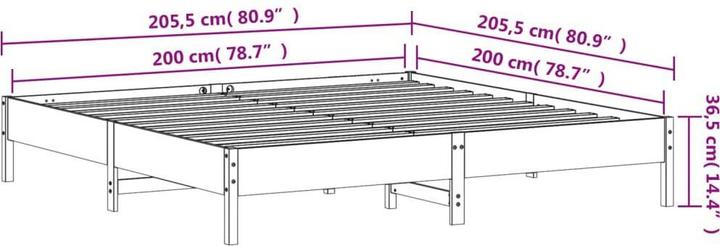 Produktbild vidaXL Bettgestell (200 x 200 cm)