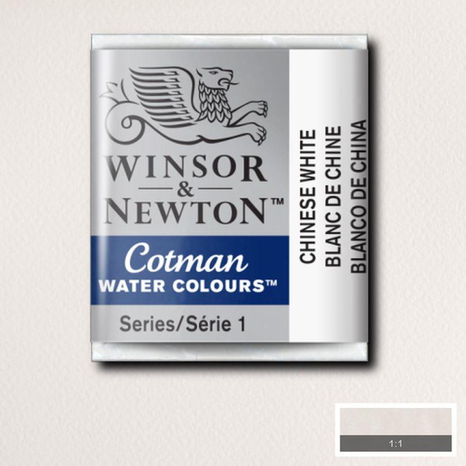 Thumbnail - Winsor & Newton, Künstlerfarbe + Bastelfarbe, Cotman watercolour 1/2 pan Chinese White 150 (White)